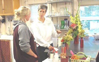 Culotta recieves her weekly delivery from Little Flowers Farm's Jaimi Weeks Business is Blooming