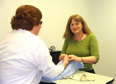 Working with patient Barb Gegg cht_withbarbgegg