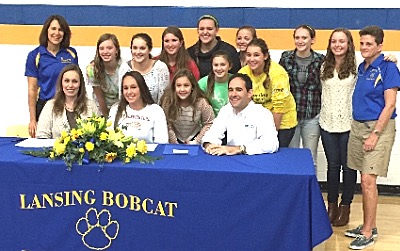 Family, teammates, coaches and school administrators joined Adele Ferris for her signing adelesigning