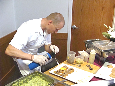 Jay Dietershagen's hors d'oeuvres are a popular fixture of ESFOTA -- and they disappear fast! The East Shore Festival Of The Arts