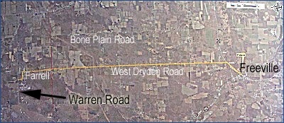 The Dominion Transmission, Inc. (DTI) interstate pipeline covers 7,800 miles of natural gas transmission pipes in six states. The proposed project would hook up to the pipeline in Freeville, north for a short distance along NYS Route 38 along West Dryden and Farrell Roads to the Warren Road area of Lansing, totaling about seven miles of 10" steel pipe. gasline_map