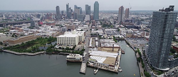 November 13, 2018--New York City--Shown is an aerial view of the location where Amazon will establish a new corporate headquarters in Long Island City, Queens. The decision followed a comprehensive, year-long selection process during which 238 cities across North America competed for the multibillion-dollar project. (Kevin P. Coughlin/Office of Governor Andrew M. Cuomo) goc amazon licity