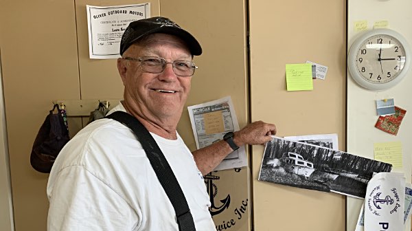 Owner Barry Ford shows a picture of the marina from when he and his wife Carey took over four and a half years ago Barry Ford