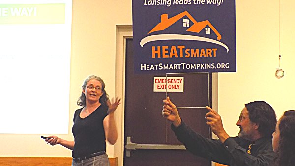 Lisa Marshall (left) at a Lansing Heatsmart event heatsmart team