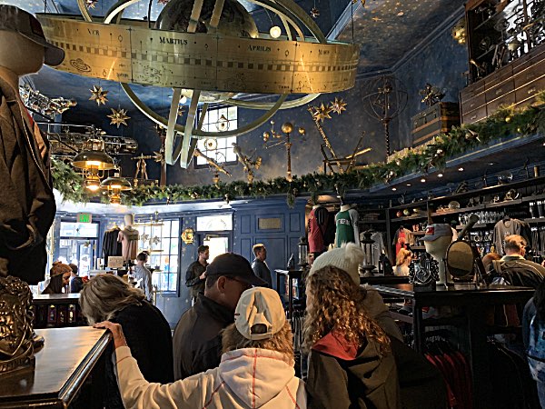 Baseball caps for sale at Diagon Alley?  I don't remember that from the books or the movies, but the shop itself is a wonder to behold. Potter Shop