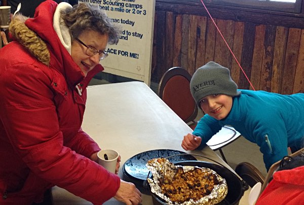 Ithaca Troop 55’s Moonlit Wolves Patrol submitting a dessert for judging scouts IMG 20190126 151425407