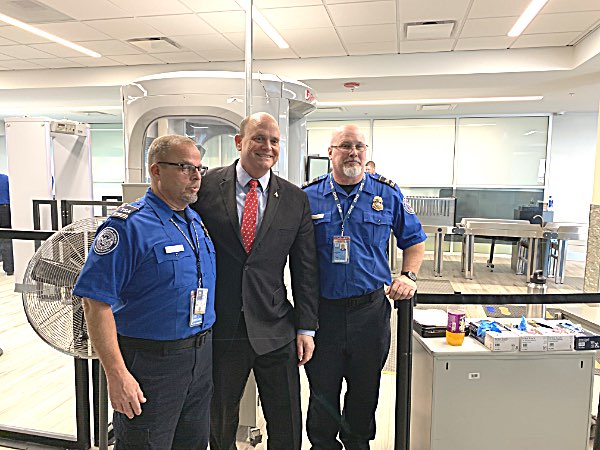 Reed spent time talking to federal TSA agents yesterday Reed with TSA